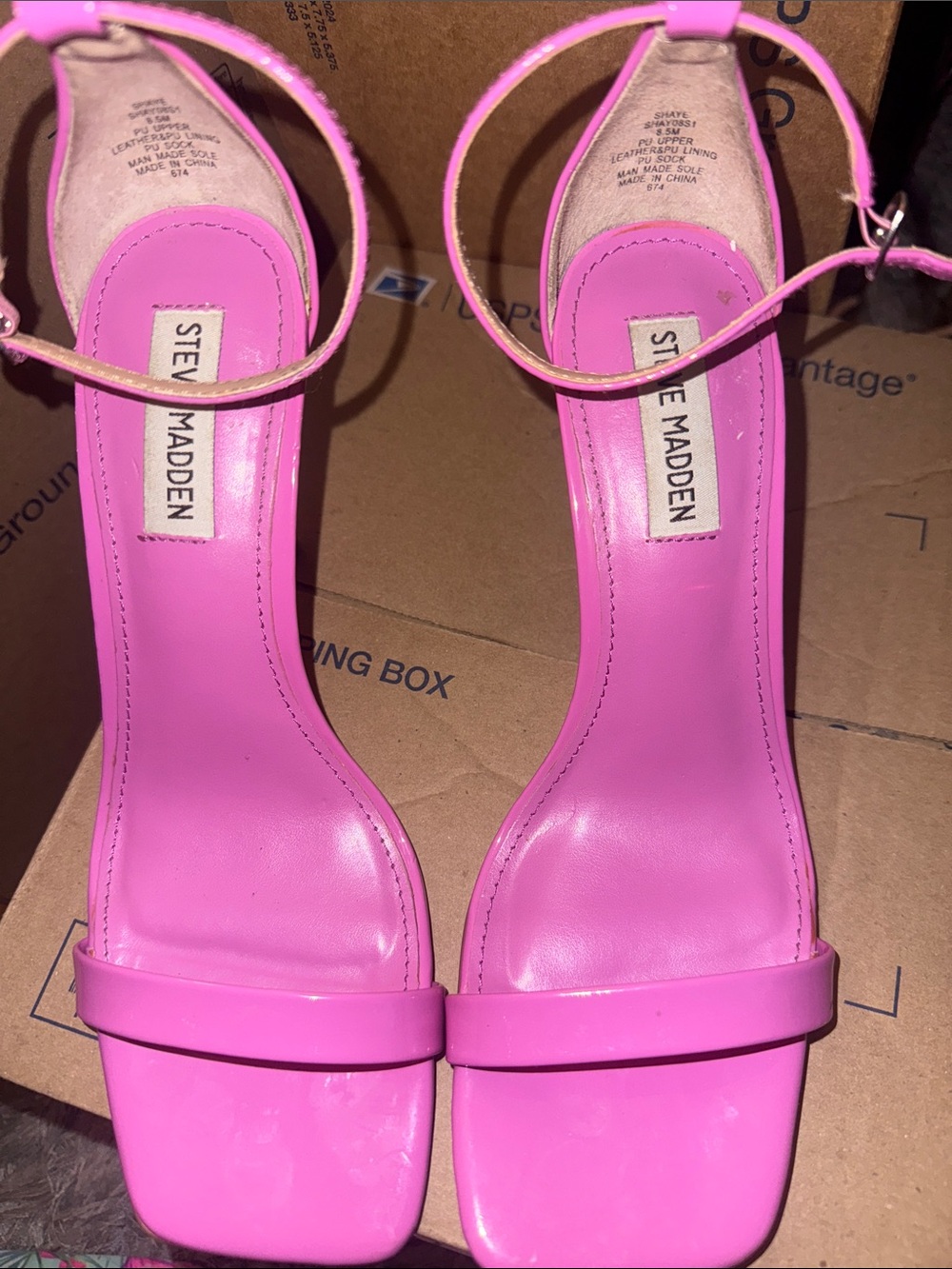 Steve Madden Hot Pink Ankle-Strap Block Heel Sandals